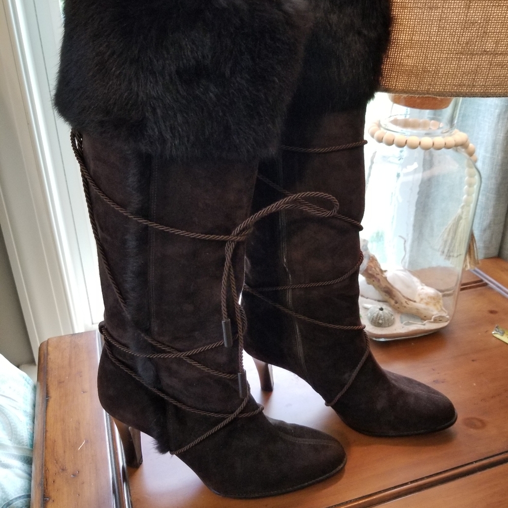 Coach Suede & Fur Boots